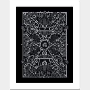 Mechanical Design Pattern Science Advance Clug Gears Geometric Posters and Art